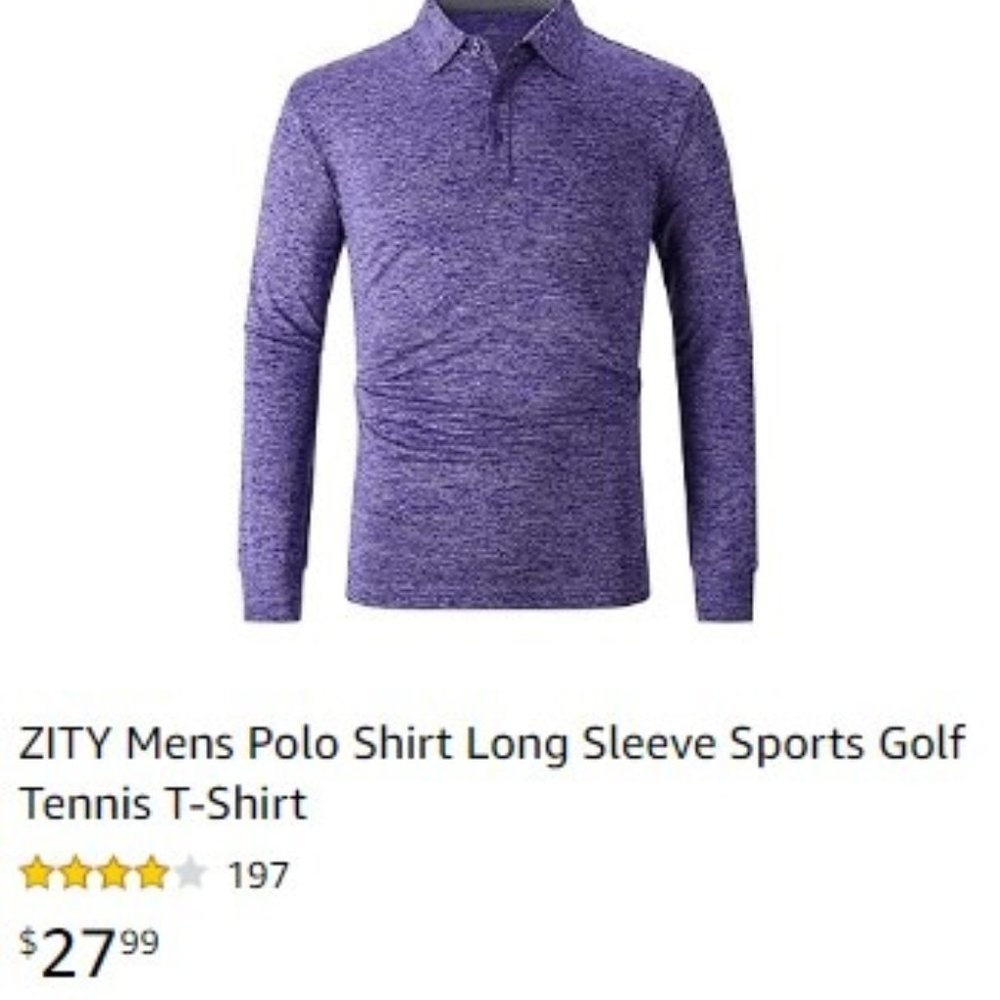 ZITY Mens Long Sleeve Sports Golf Tennis Polo Shirt   NEW!!! - Picture 10 of 12